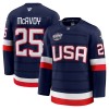 USA Dresy 4 Nations Face Off 2025 Fanatics Premium Charlie Mcavoy Navy - Pánské